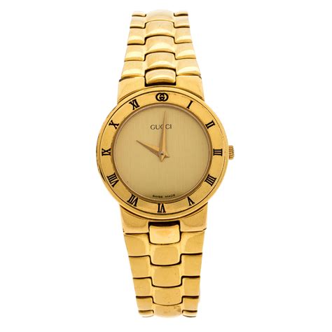 used gucci watch gold|Gucci gold watches for women.